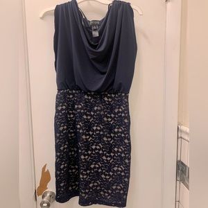 Enfocus Studio Sleeveless Drape Dress with Lace Bottom Size 4